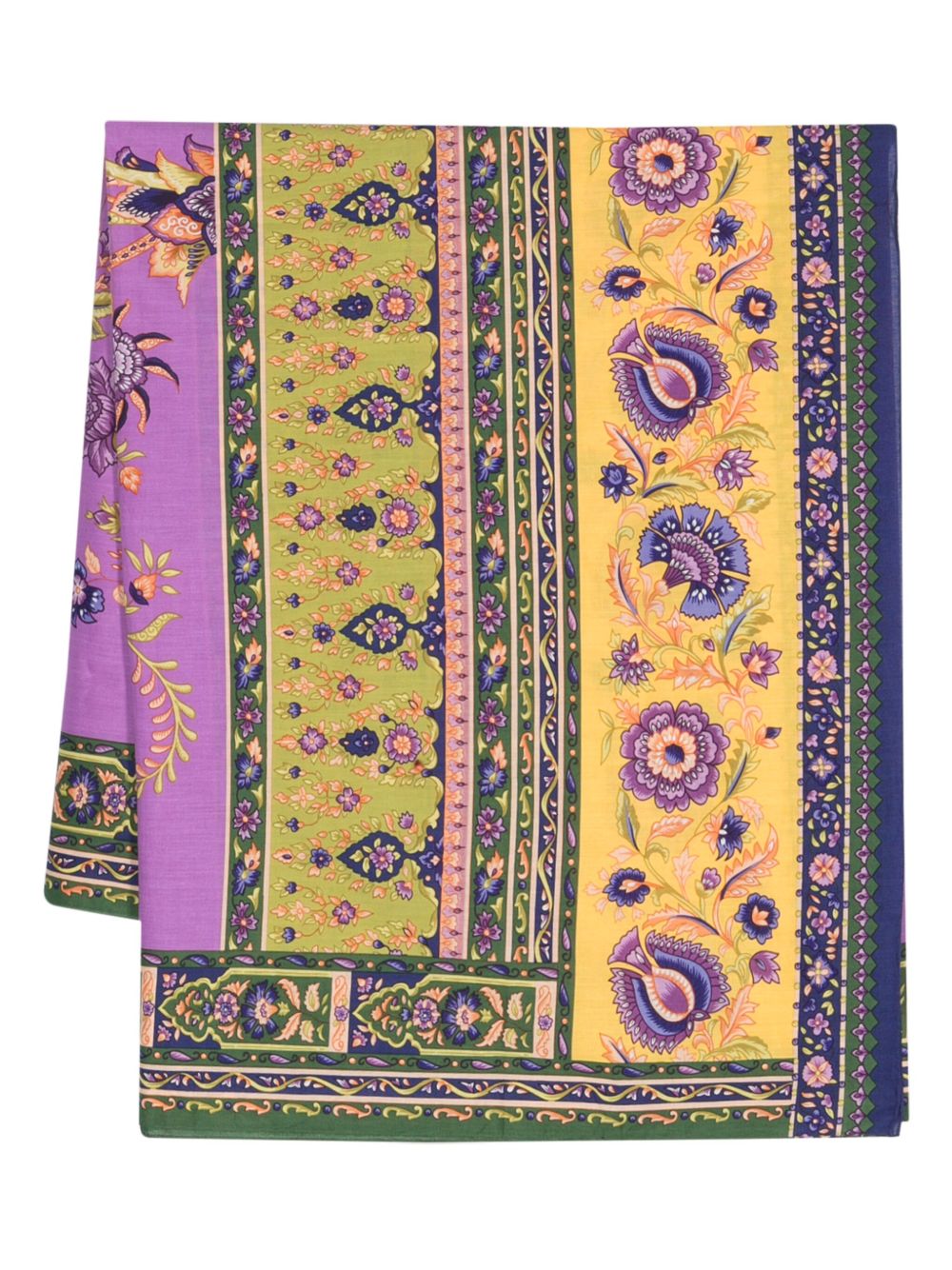 Etro Pre-Owned 花卉印花棉围巾 - 蓝色
