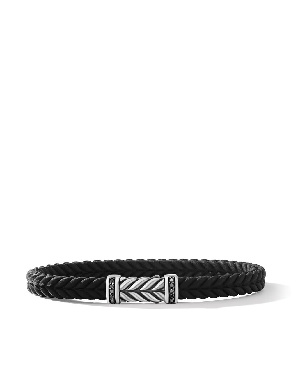 David Yurman Chevron 银质钻石手链（6毫米） - 银色
