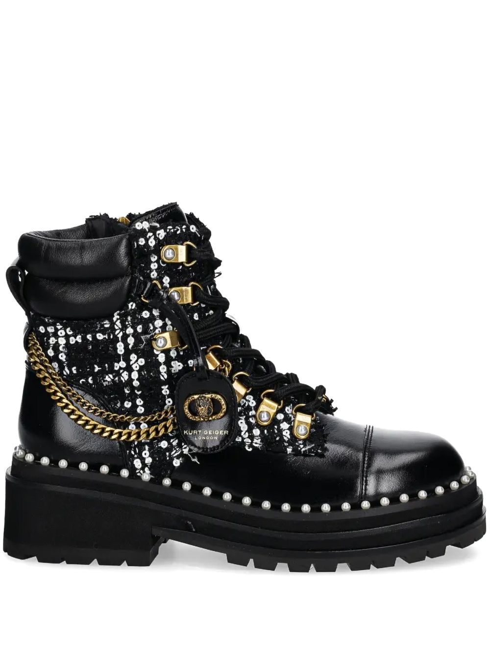 Kurt Geiger London Chelsea Combat 低跟靴（5.5厘米） - 黑色