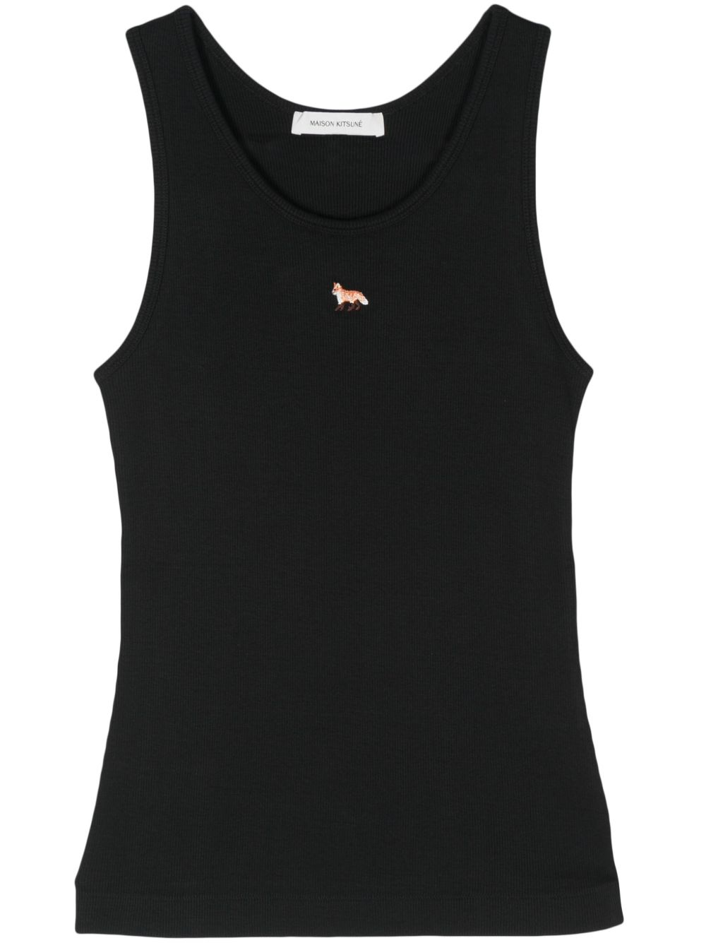 Maison Kitsuné Fox 图案罗纹坦克背心 - 黑色