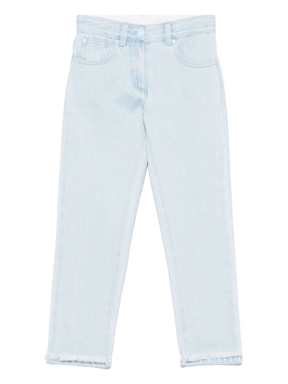 Stella McCartney Kids 磨损边牛仔裤 - 蓝色