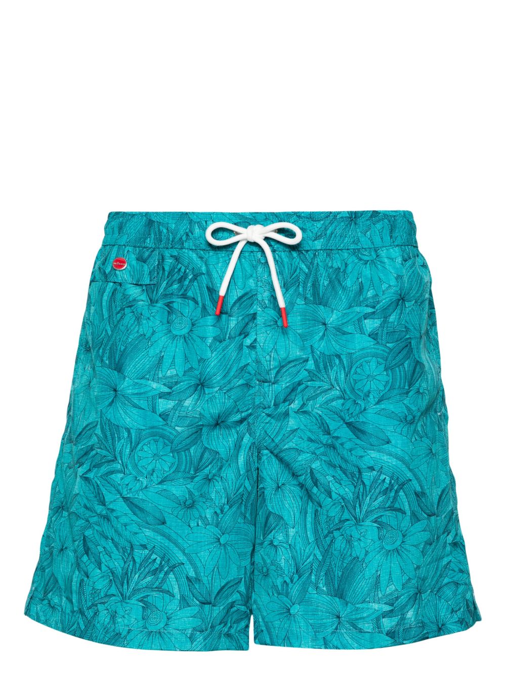 Kiton logo刺绣泳裤 - 绿色