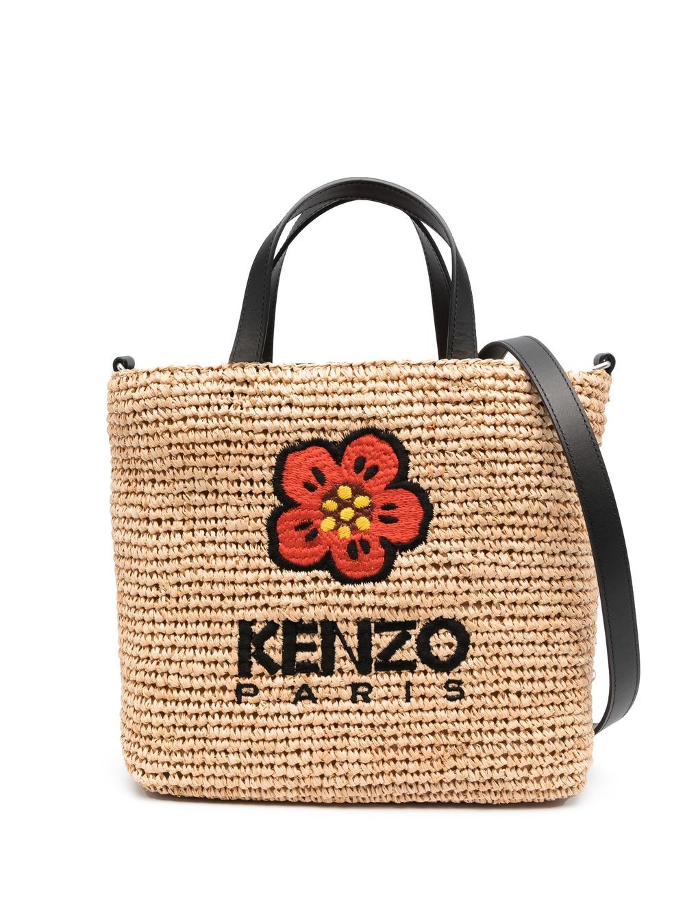 Kenzo Boke Flower 草编手提包 - 中性色