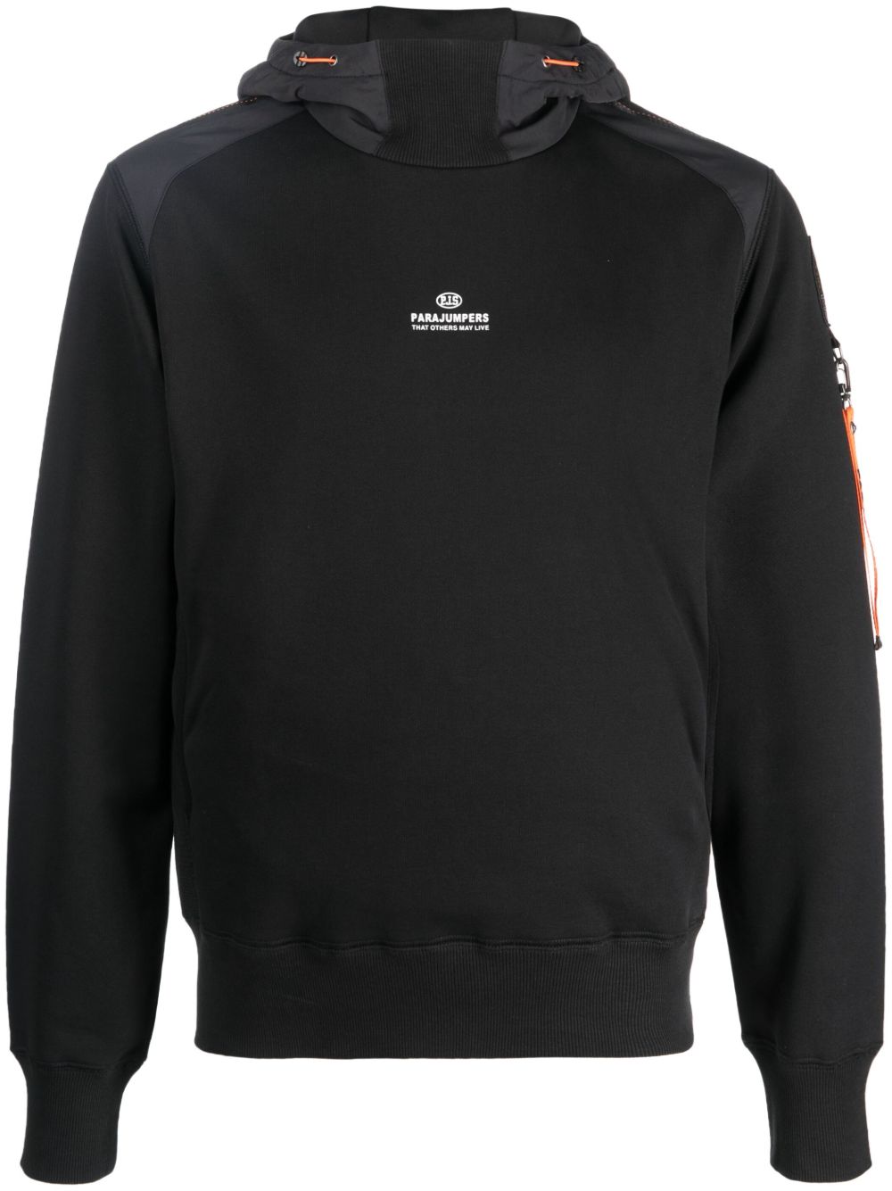 Parajumpers Electra logo印花抓绒连帽衫 - 黑色