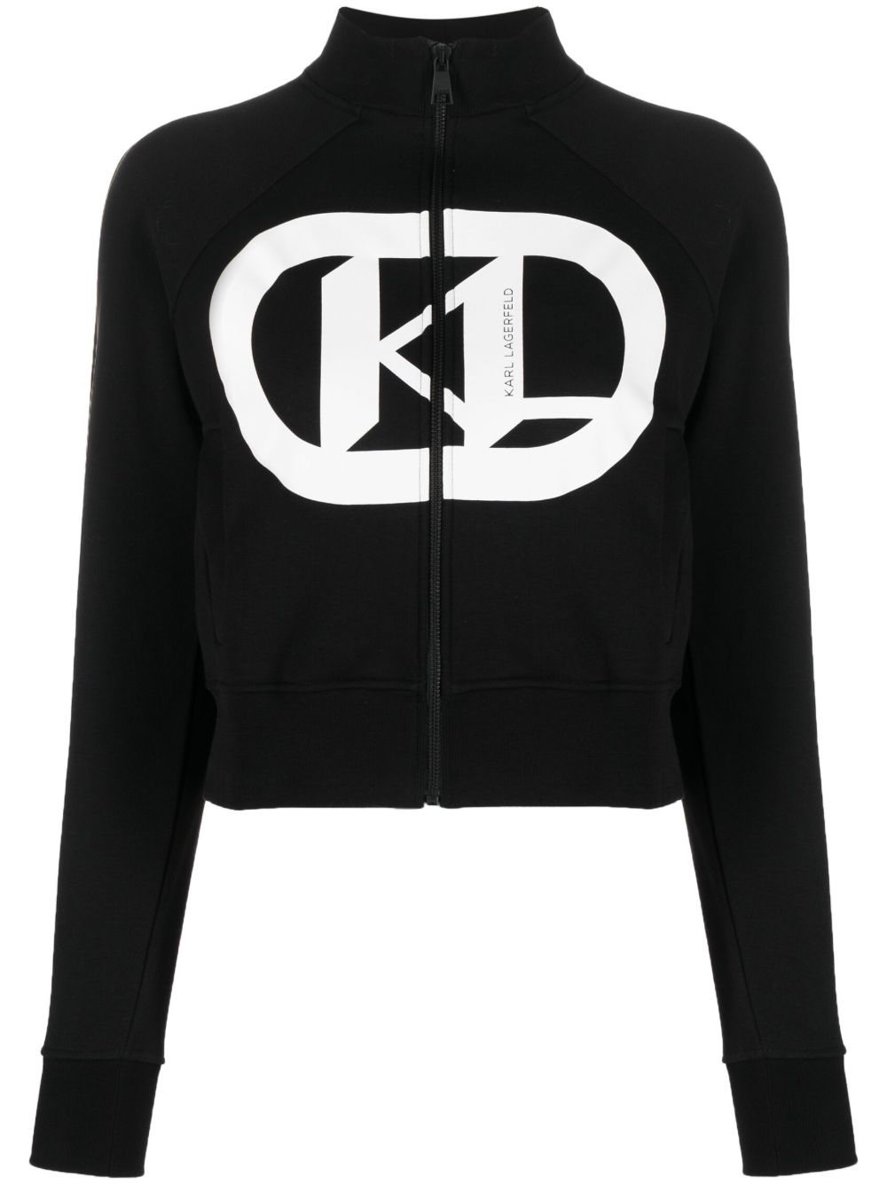 Karl Lagerfeld logo印花高领卫衣 - 黑色