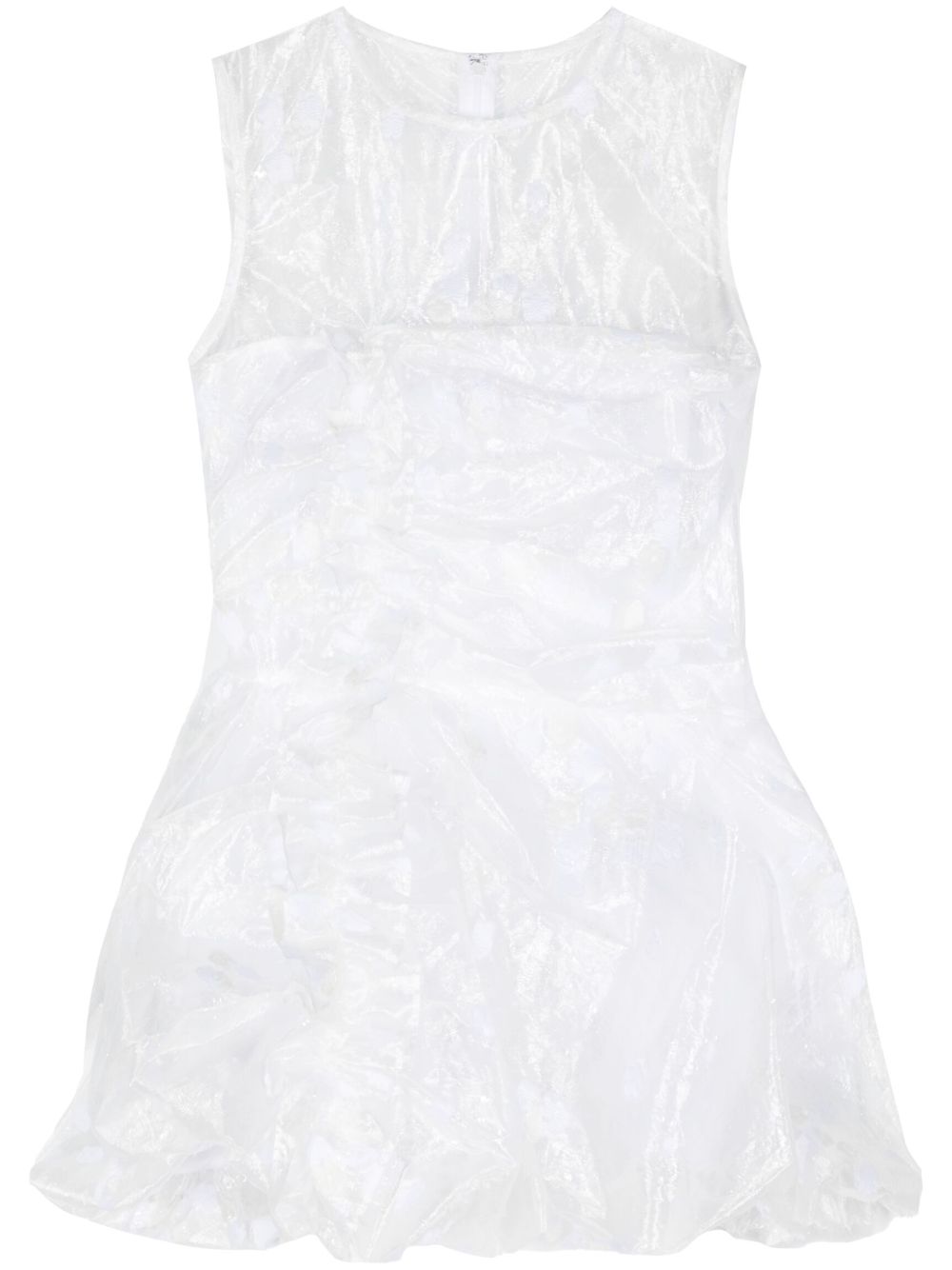 Cecilie Bahnsen Gianna 刺绣提花罩衫 - CLEAR WHITE