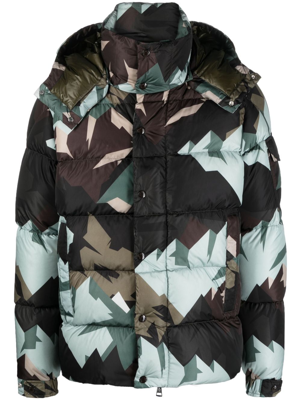 Moncler Mosa 连帽绗缝夹克 - 绿色