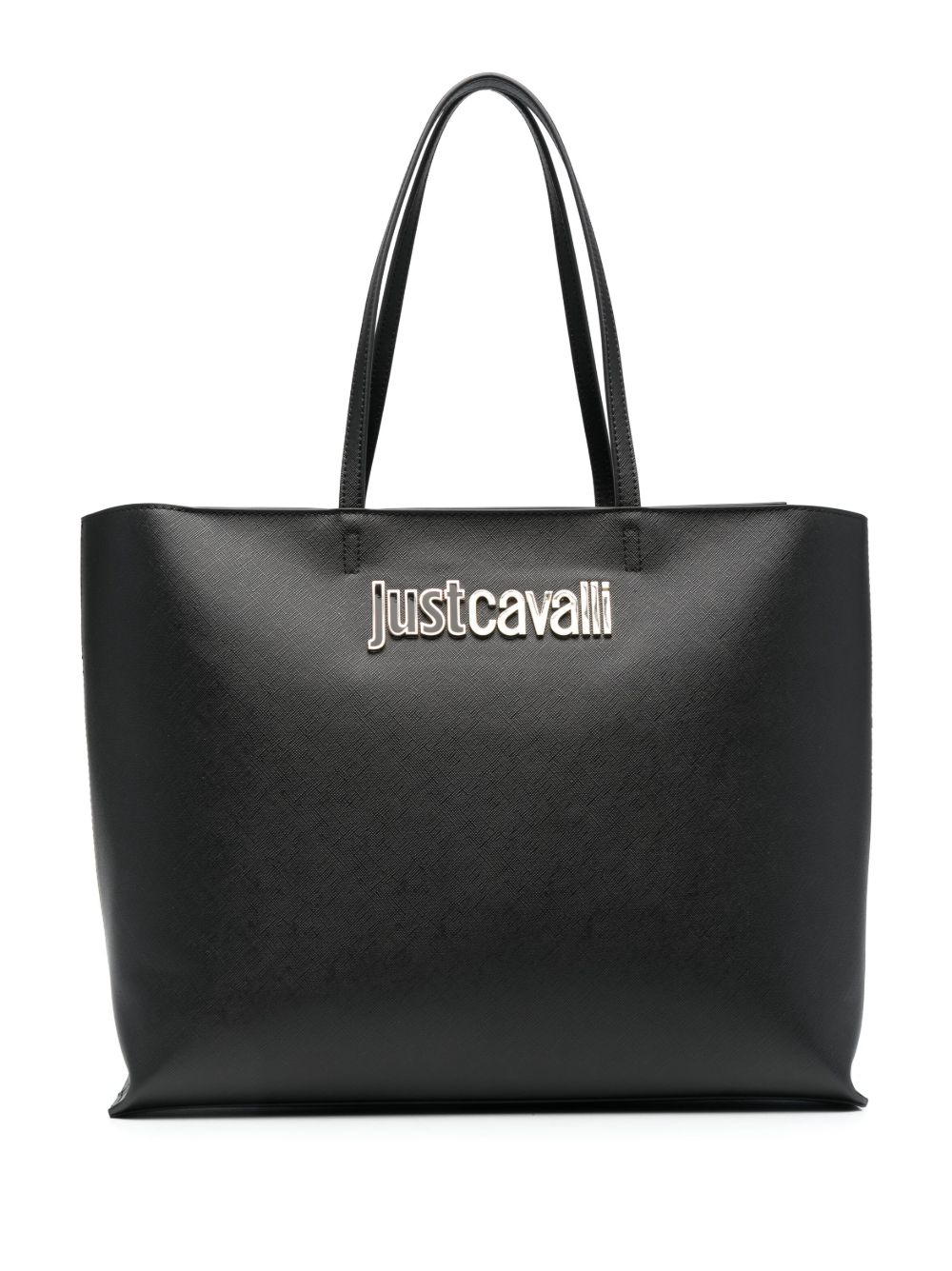 Just Cavalli logo标牌手提包 - 黑色