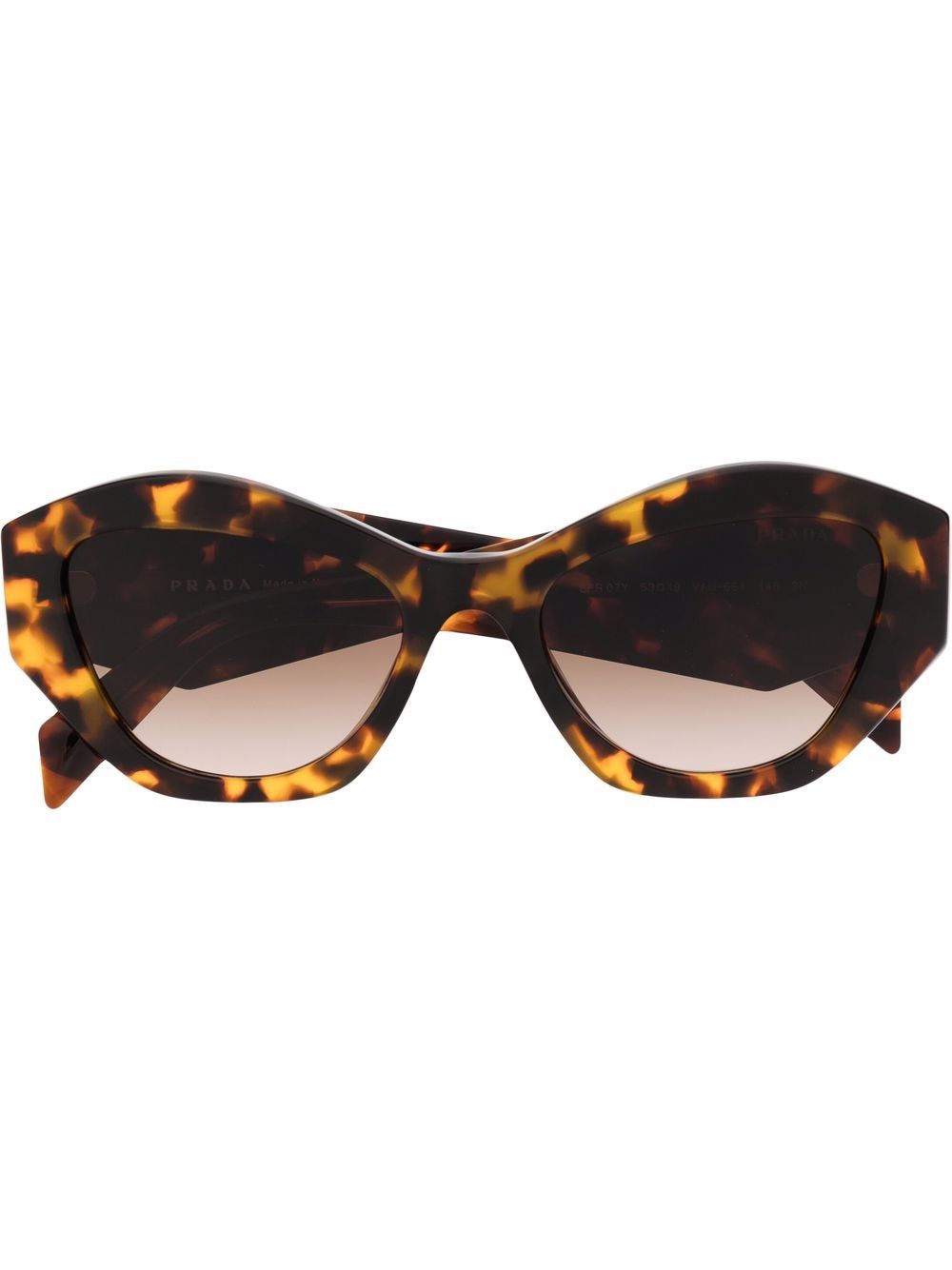 Prada Eyewear 玳瑁纹超大框太阳眼镜 - 褐色