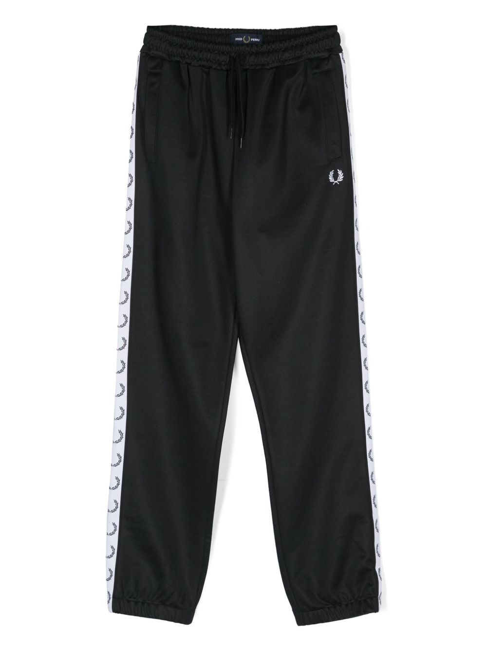 Fred Perry Kids logo织带运动裤 - 黑色