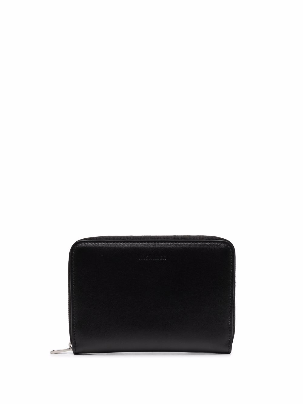 Jil Sander 环绕式拉链皮质钱包 - 黑色