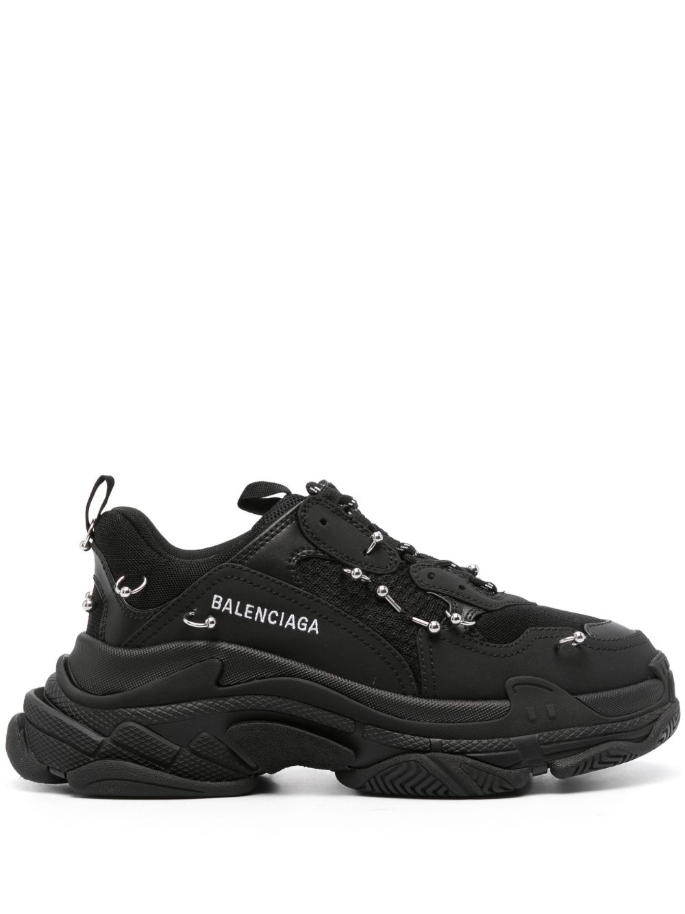 Balenciaga Triple S 拼接运动鞋 - 黑色