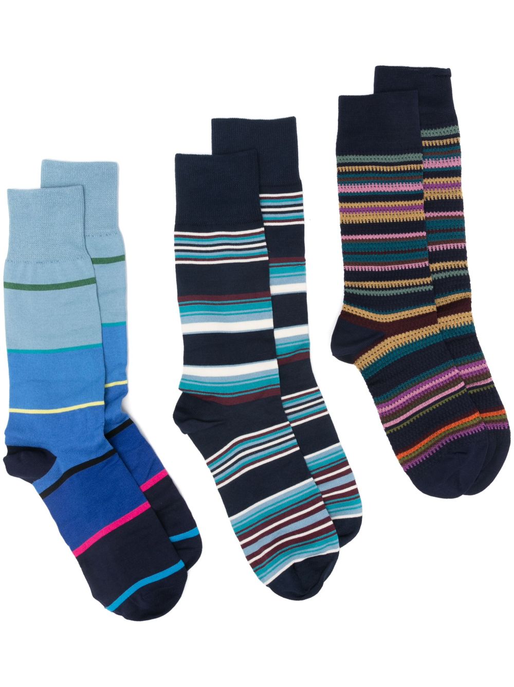Paul Smith Signature Stripe 针织袜（三双装） - 蓝色