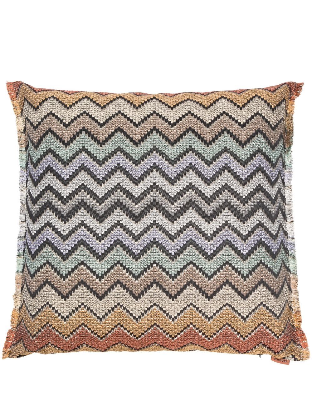 Missoni Home 人字纹图案针织方形抱枕 - 金色