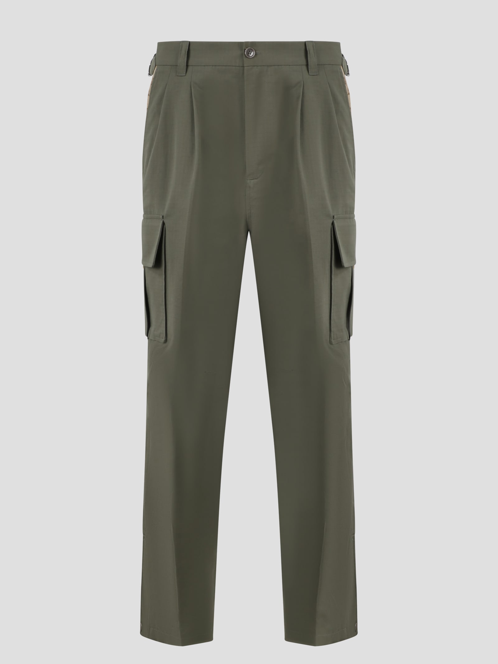 Gucci Green cargo Pants With Branded Details In Supreme Fabric In Cotton Man