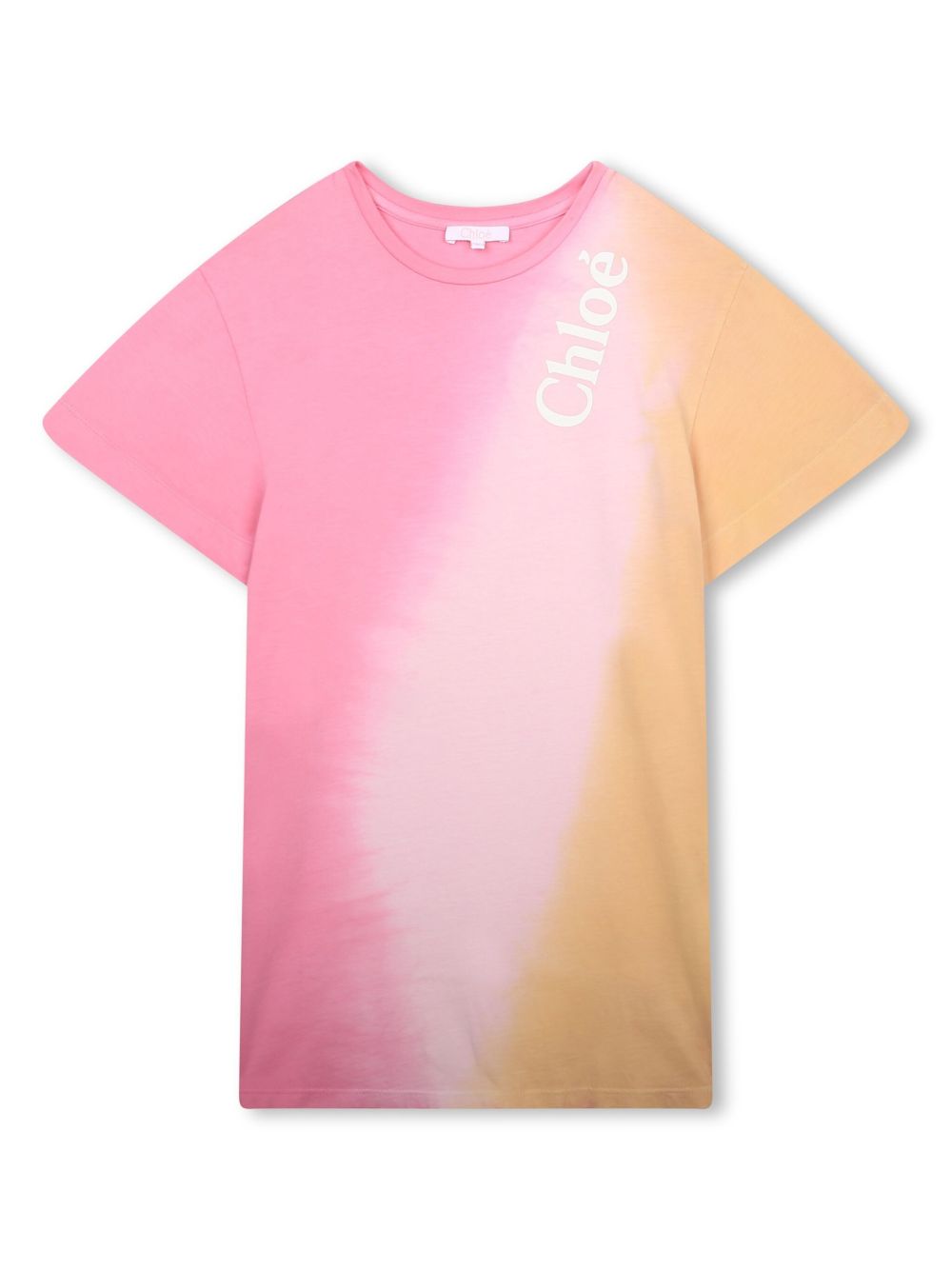 Chloé Kids logo印花连衣裙 - 粉色