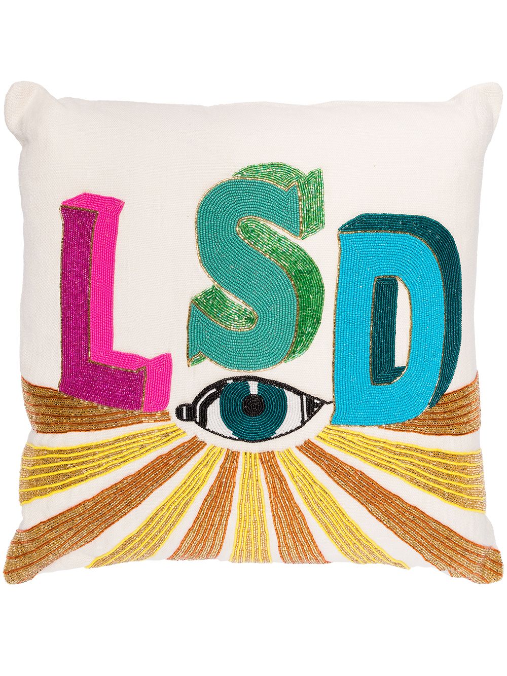 Jonathan Adler LSD 珠饰20英寸抱枕 - 中性色