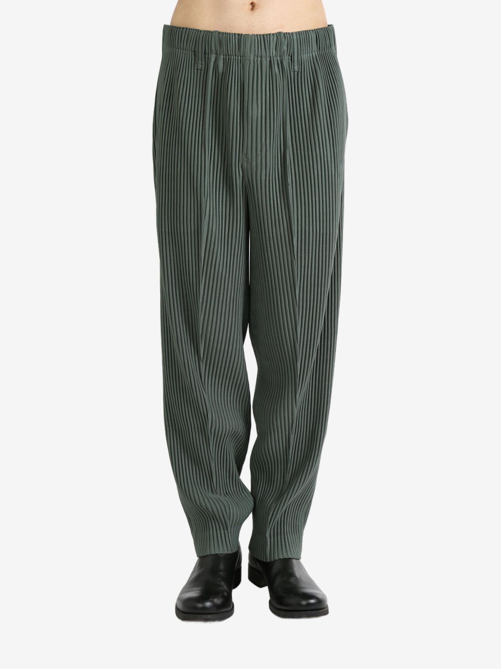 Homme Plissé Issey Miyake ribbed trousers - 绿色