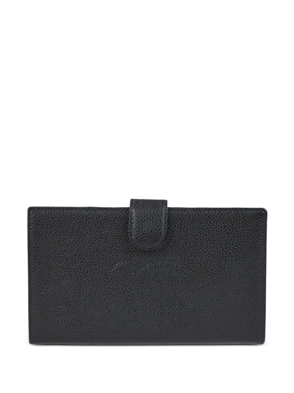CHANEL Pre-Owned CC logo压纹皮质钱包（2000年典藏款） - 黑色