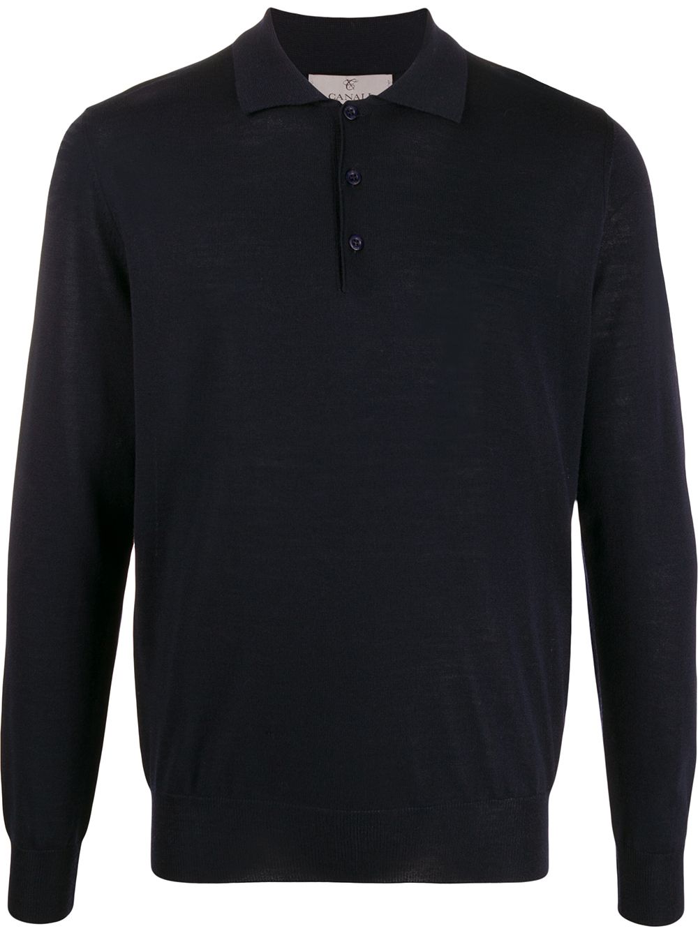 Canali 美利诺羊毛混纺polo衫 - 蓝色