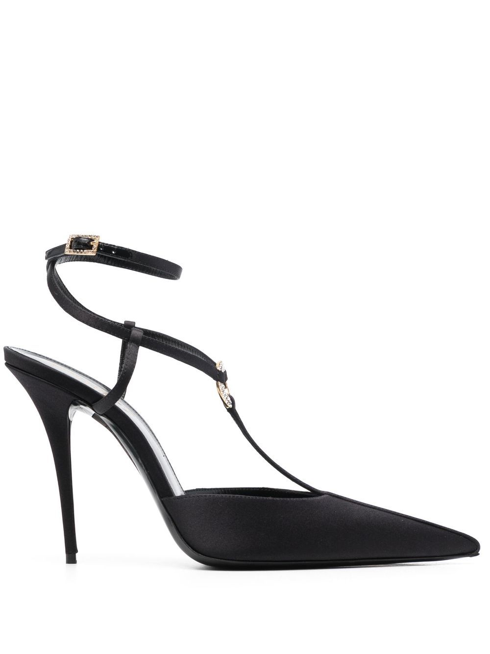 Saint Laurent Luna 皮质高跟鞋 - 黑色
