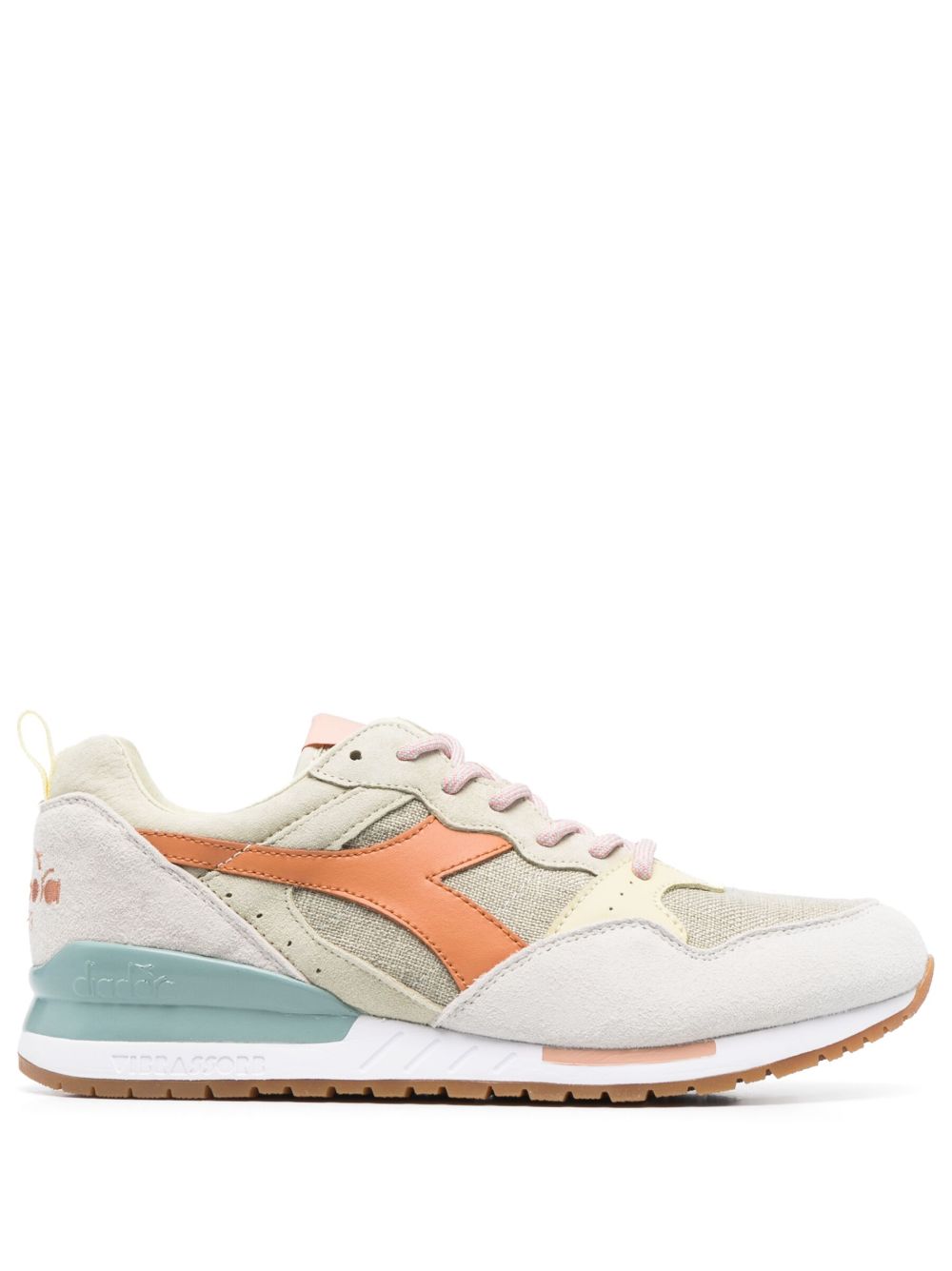 Diadora 拼色绒面皮低帮运动鞋 - 中性色