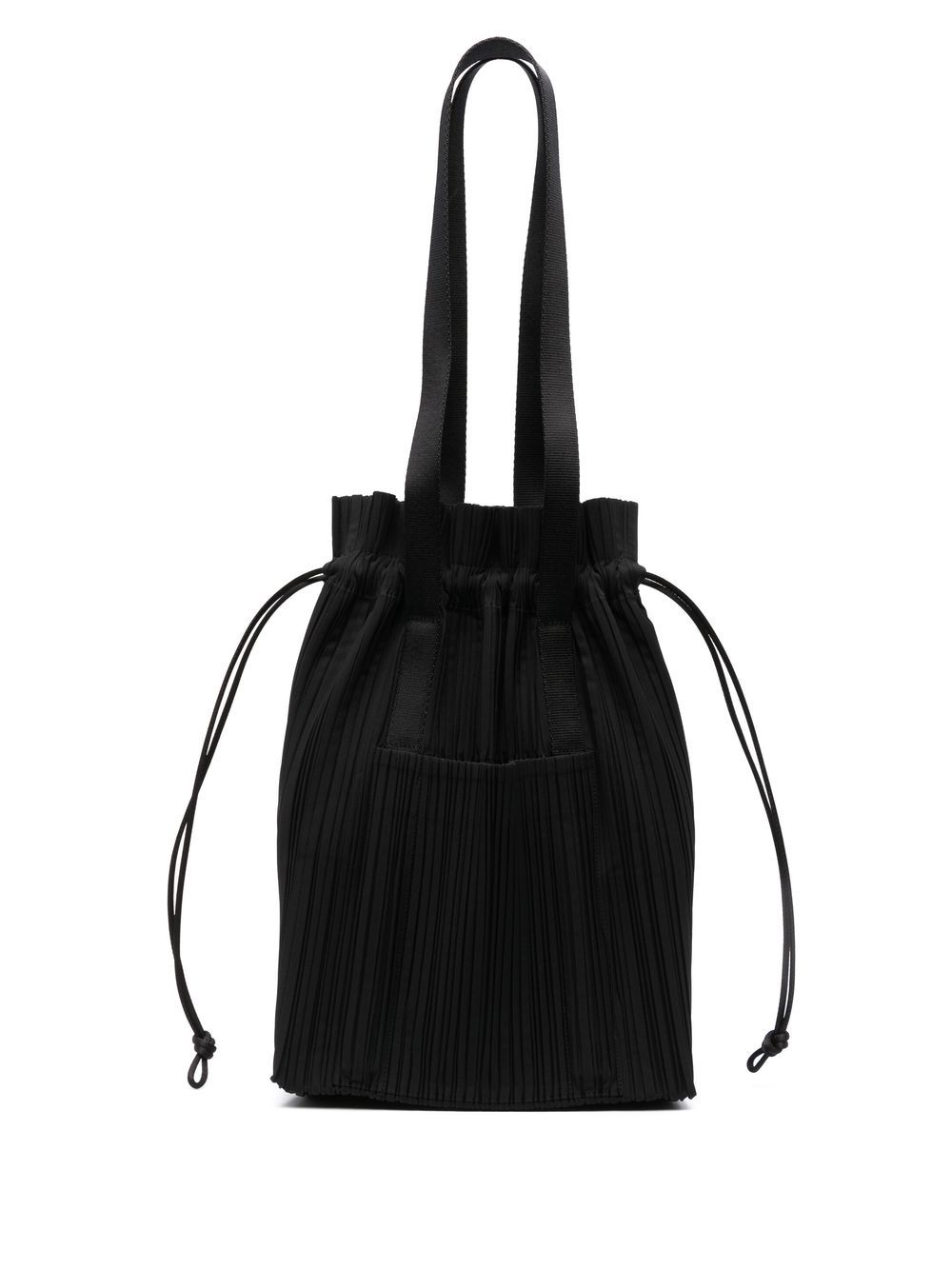 Pleats Please Issey Miyake 百褶抽绳手提包 - 黑色