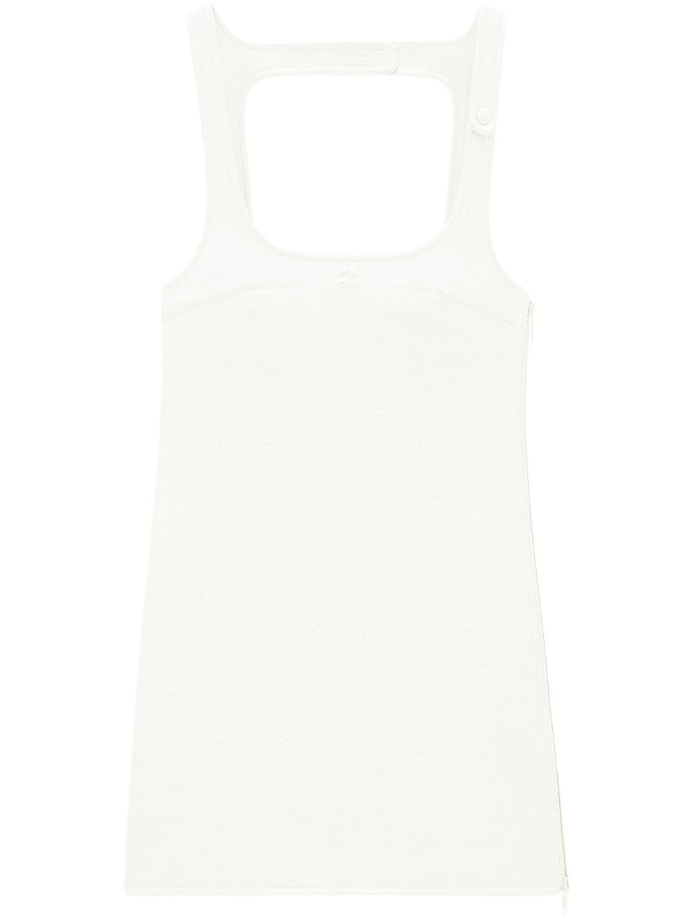 Courrèges Re-Edition 漆光面料迷你连衣裙 - 白色