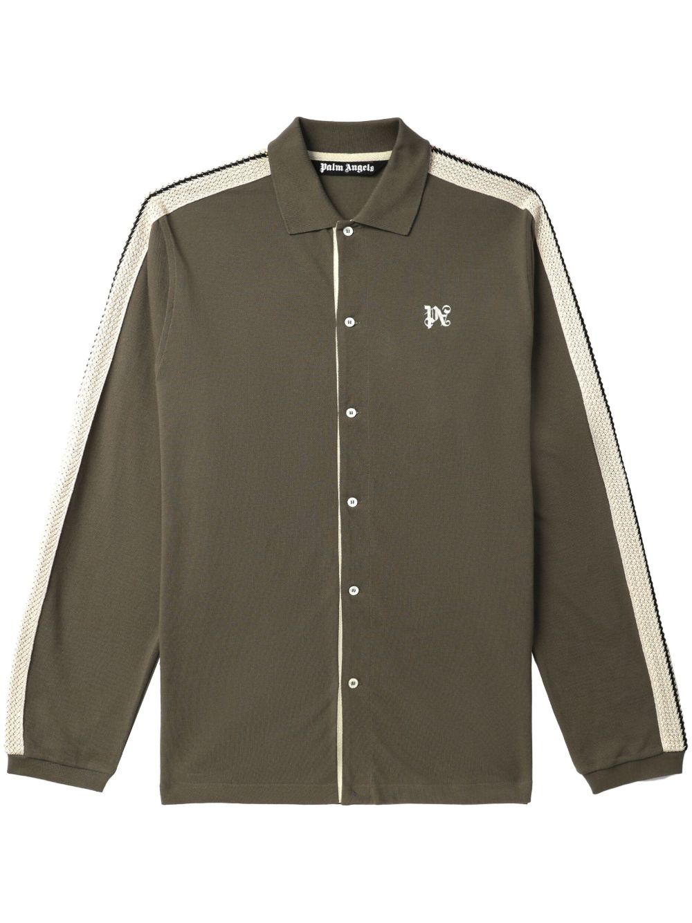 Palm Angels 经典logo刺绣衬衫 - 褐色