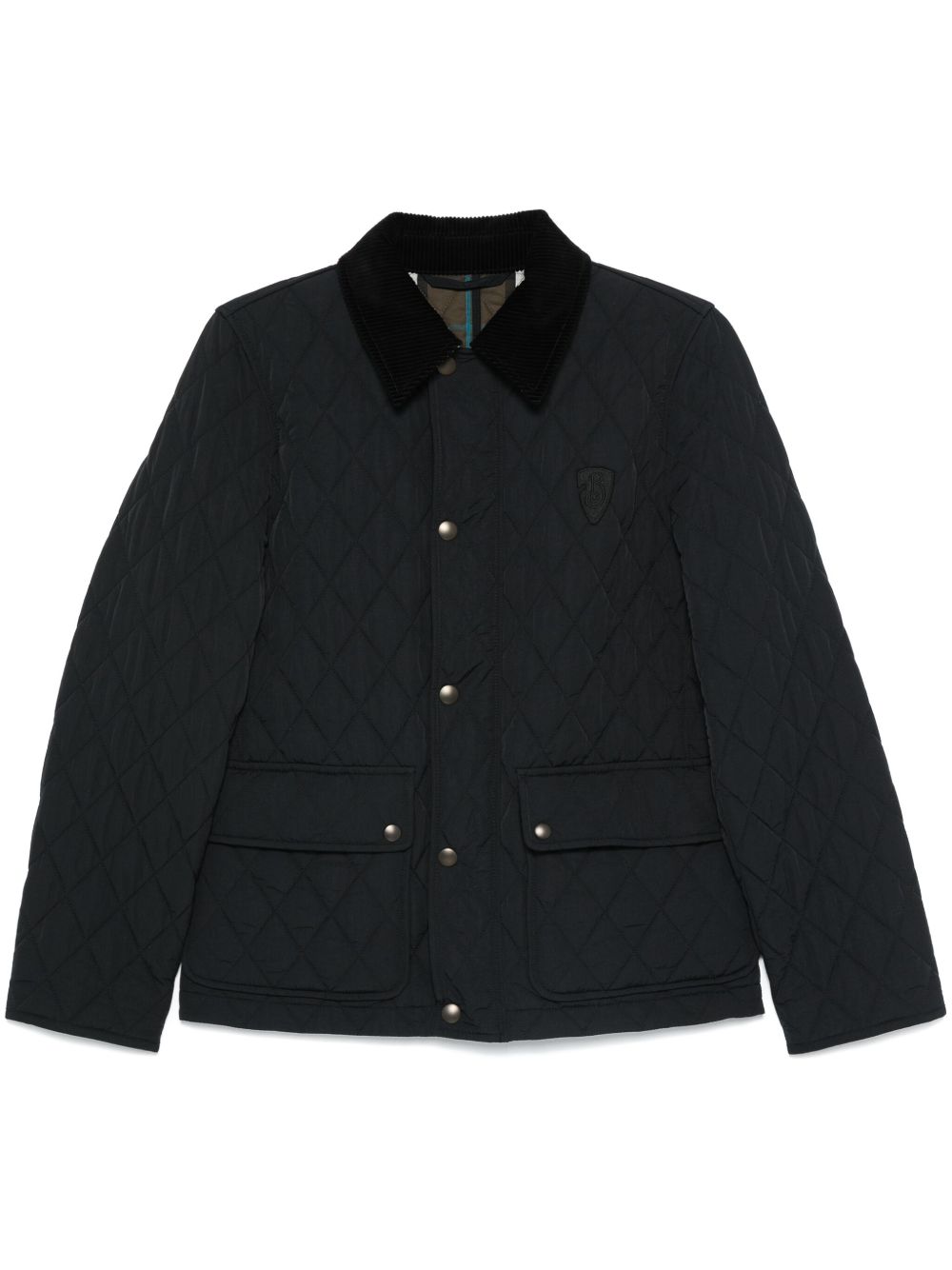 Burberry logo刺绣夹克 - 黑色