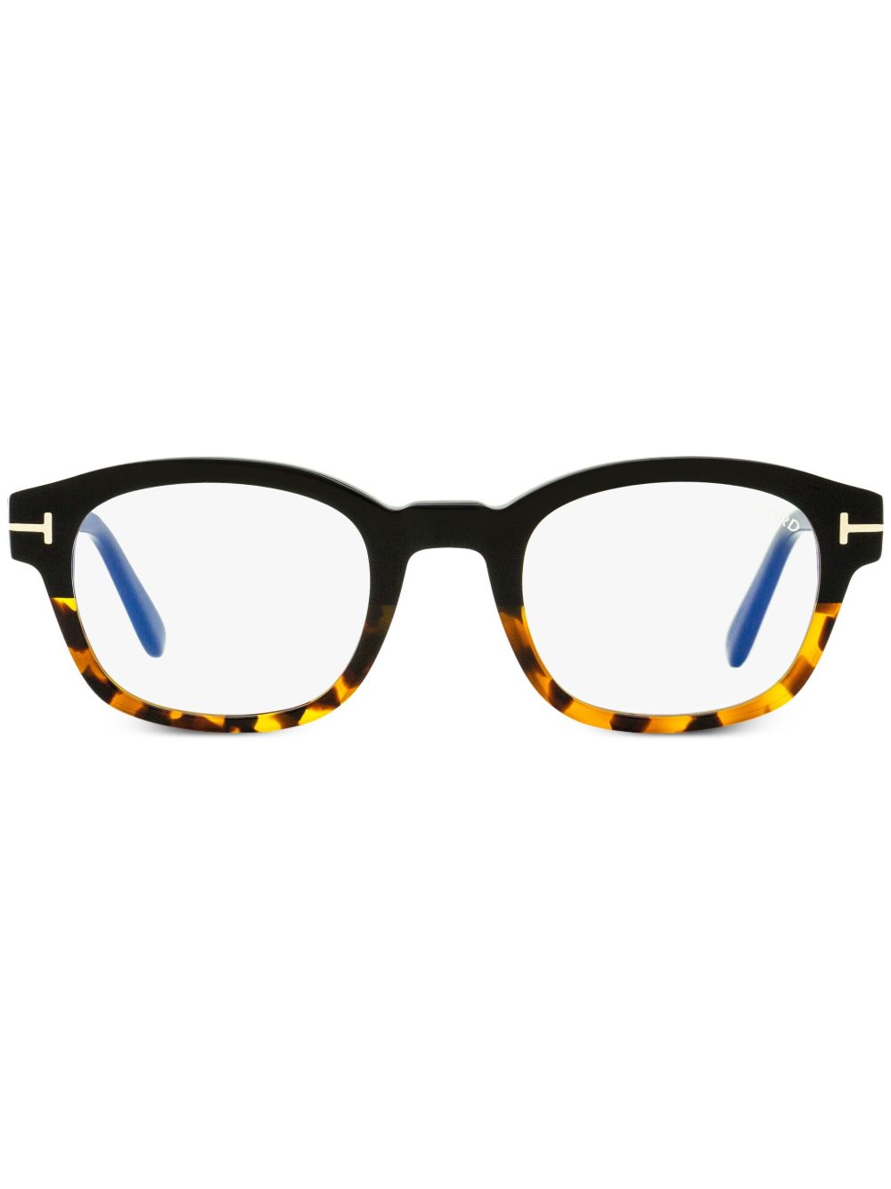 TOM FORD Eyewear Blue Block 方框眼镜 - 褐色