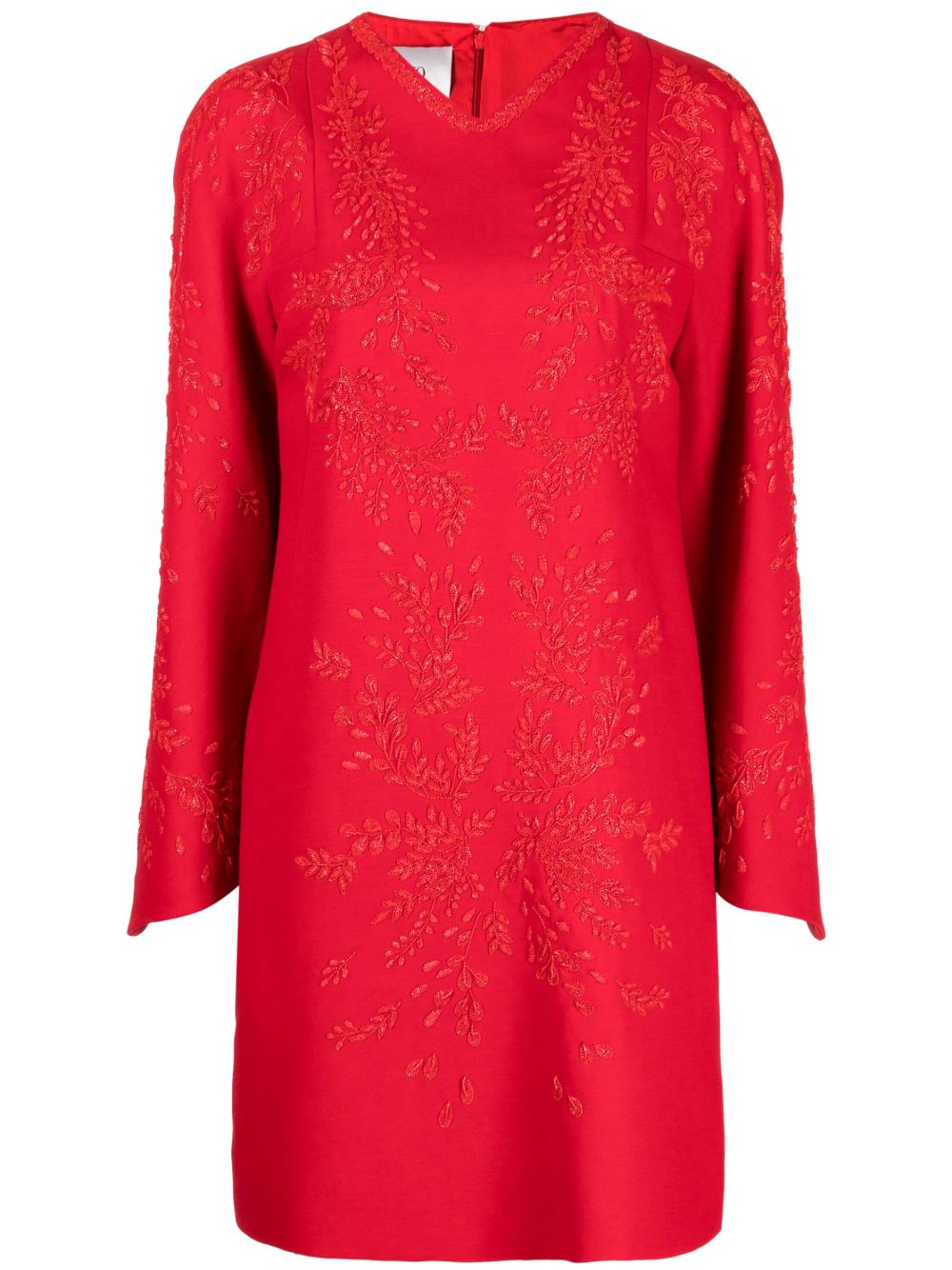 Valentino Garavani Pre-Owned 珠饰直筒连衣裙（2010年代典藏款） - 红色