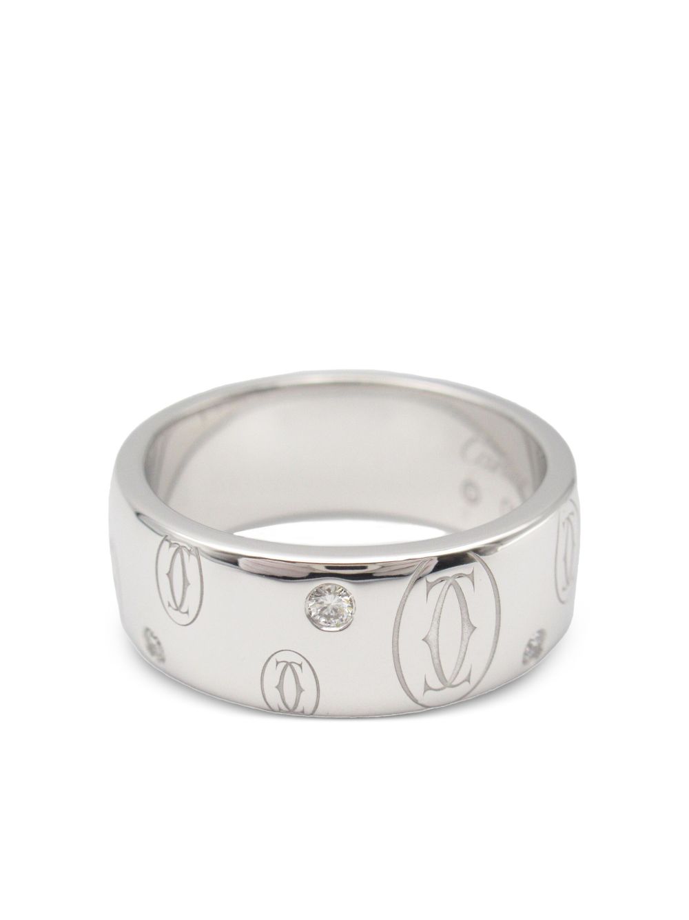 Cartier 18K白金钻石 Happy Birthday 戒指（2010年代典藏款） - 银色