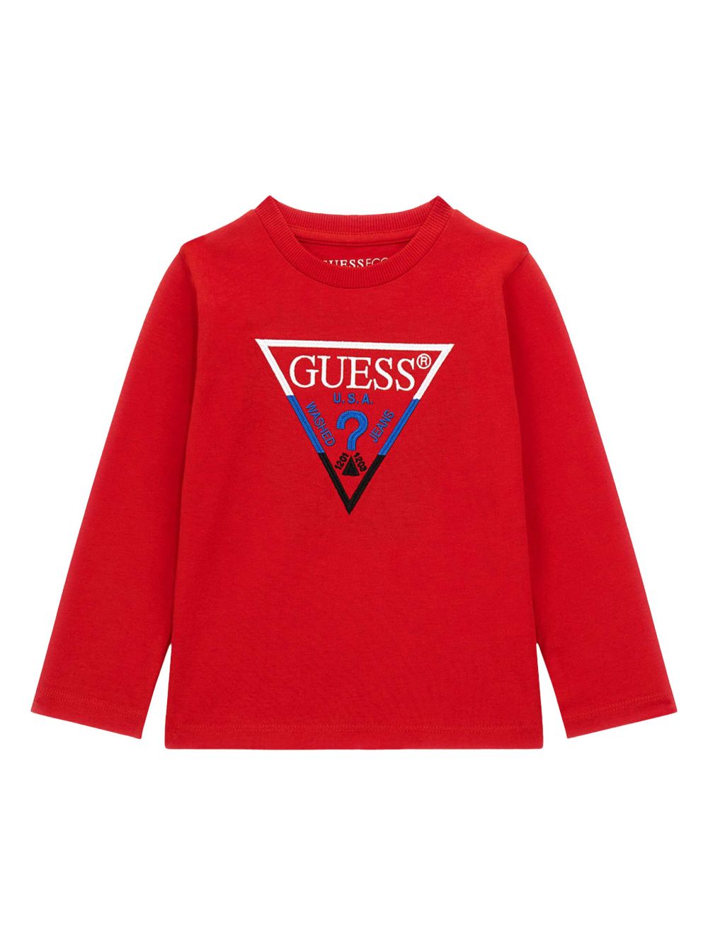 guess kids 三角形logo T恤 - 红色