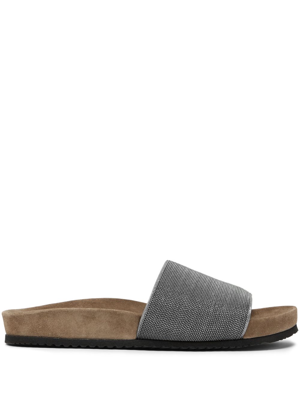 Brunello Cucinelli 珠饰浅口凉鞋 - 银色