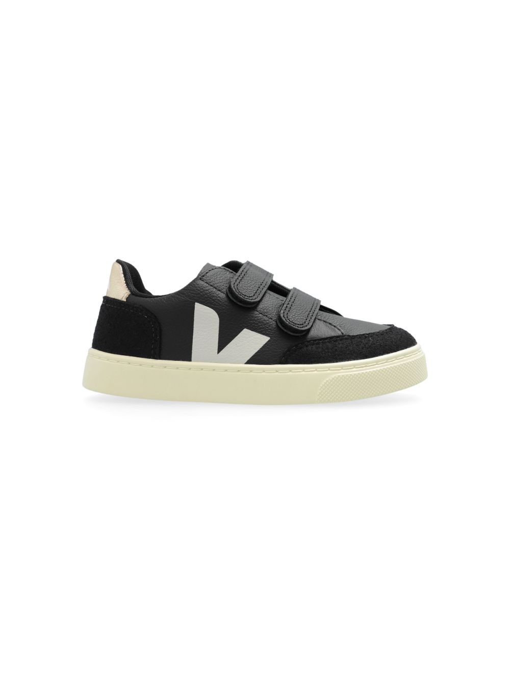 VEJA Kids V-12 皮质运动鞋 - 黑色
