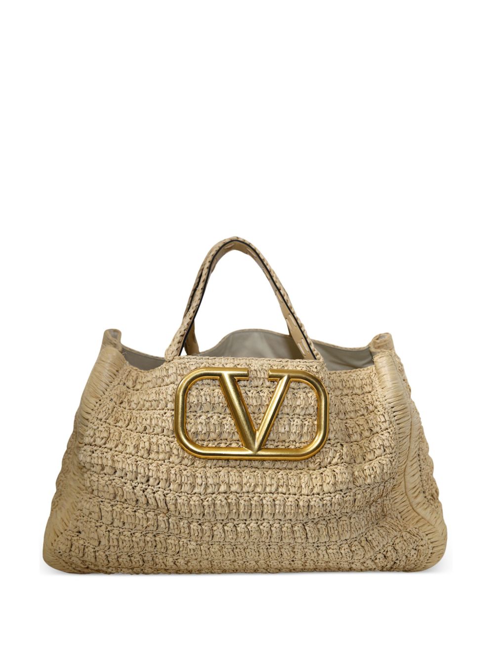 Valentino Garavani Pre-Owned 钩编针织托特包（典藏款） - 中性色