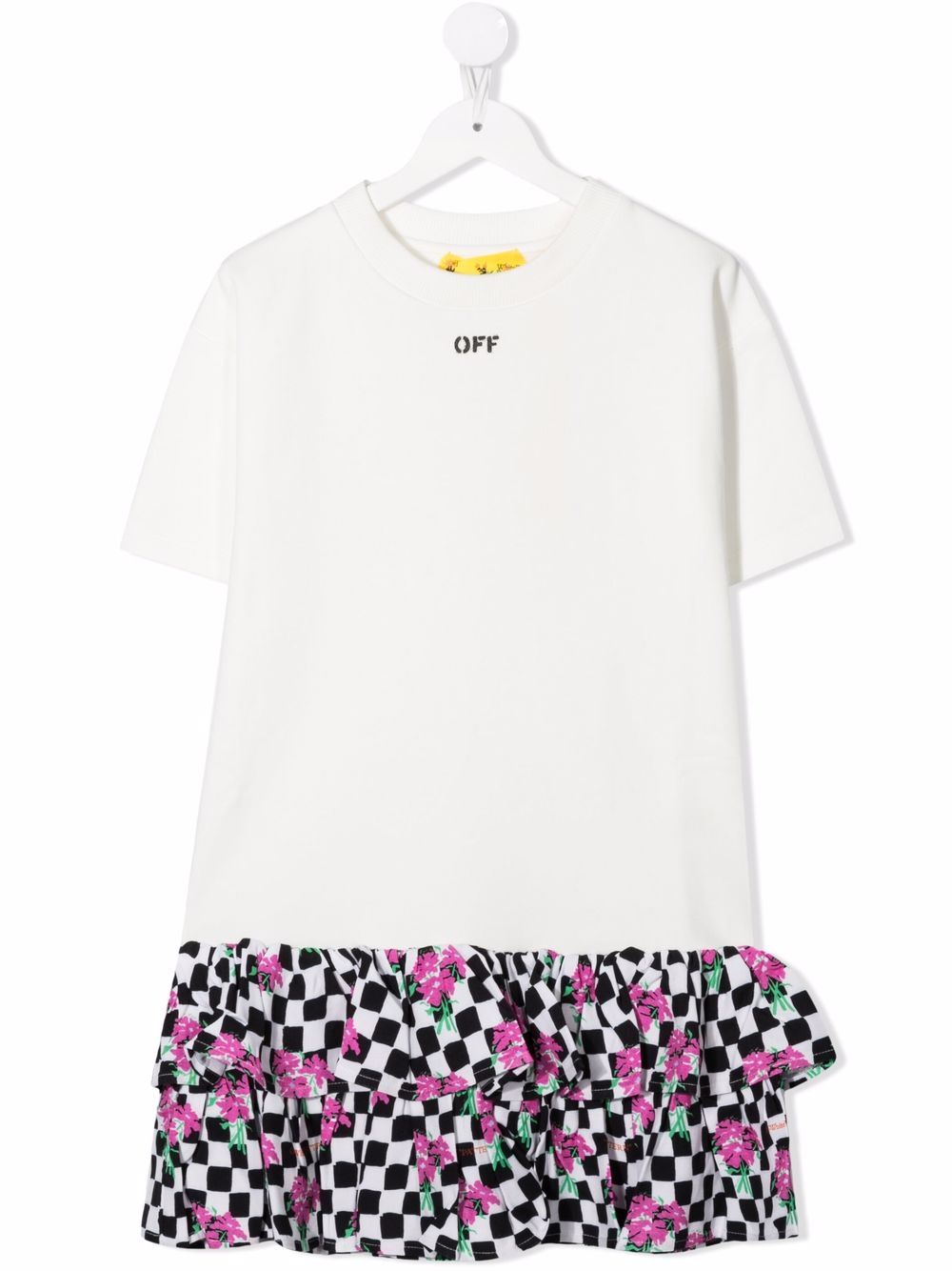 Off-White Kids 花卉印花连衣裙 - 白色