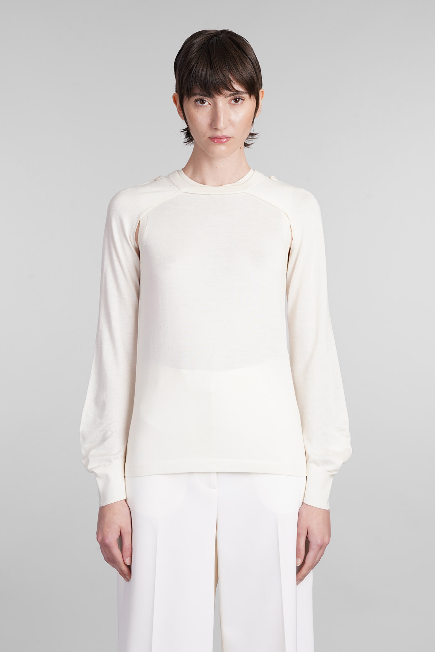 Helmut Lang 米色羊毛针织衫