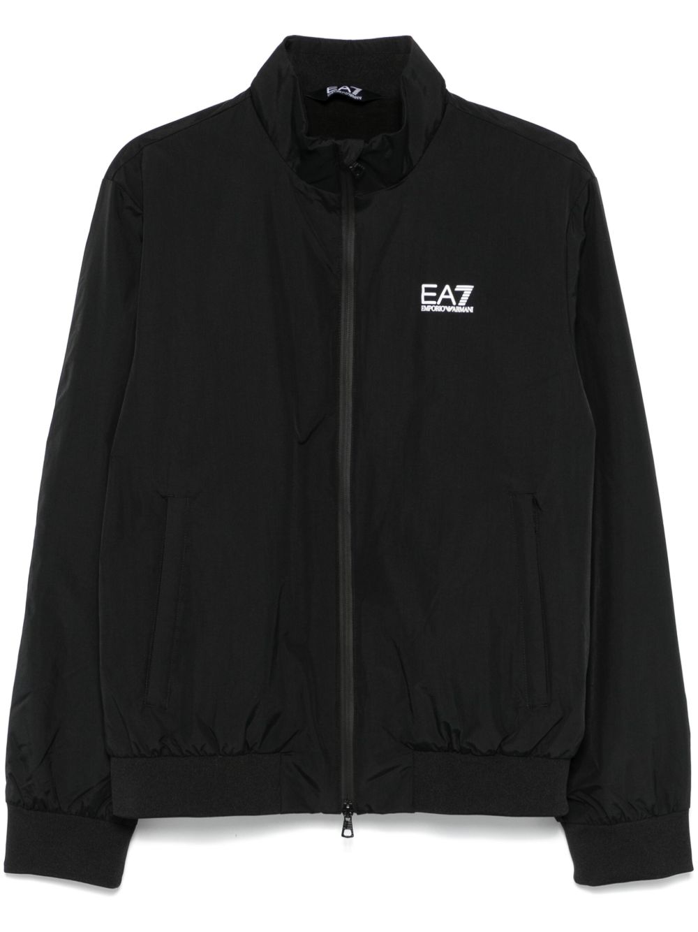 Ea7 Emporio Armani logo印花夹克 - 黑色