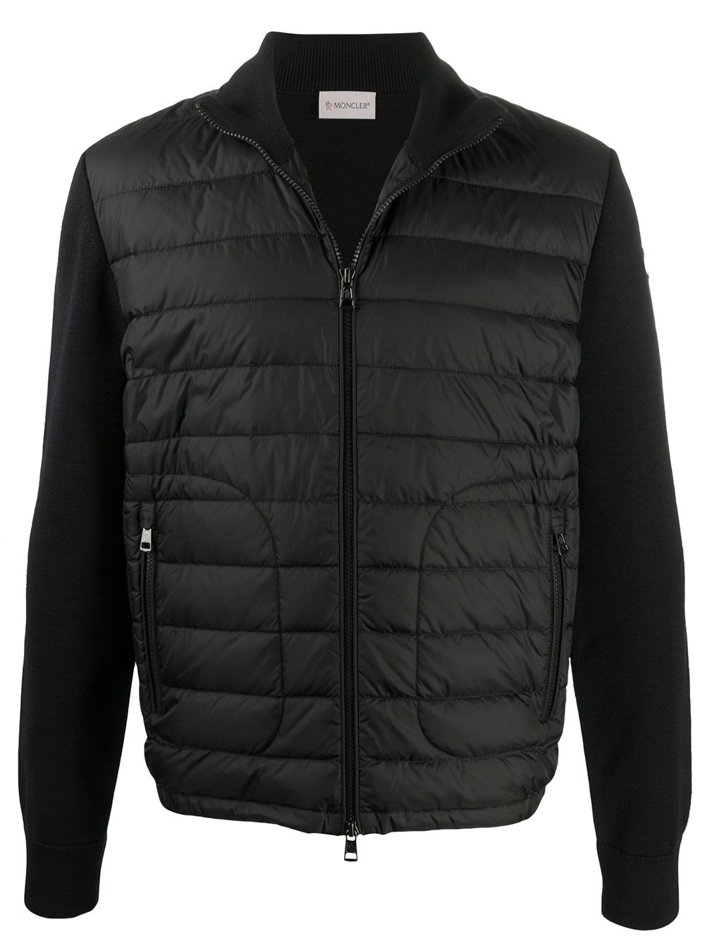 Moncler 盟可睐 羽绒拼接针织夹克 - 黑色