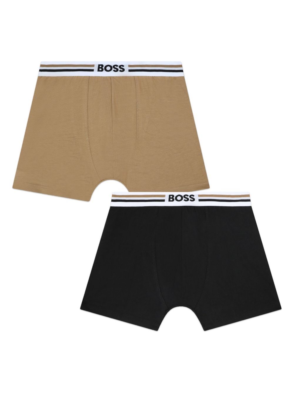 BOSS Kidswear logo印花棉混纺四角裤（两件装) - 中性色