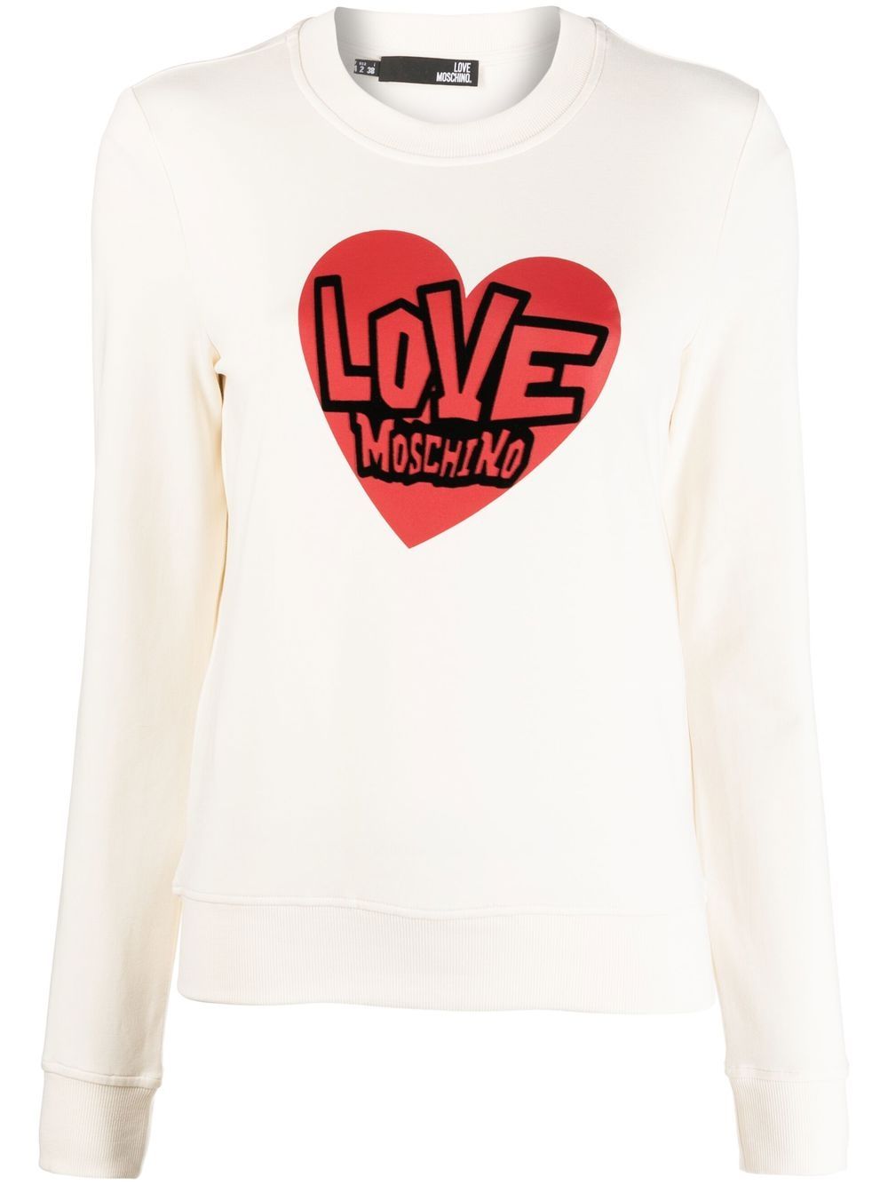 Love Moschino 莫斯奇诺 logo爱心印花卫衣 - 白色