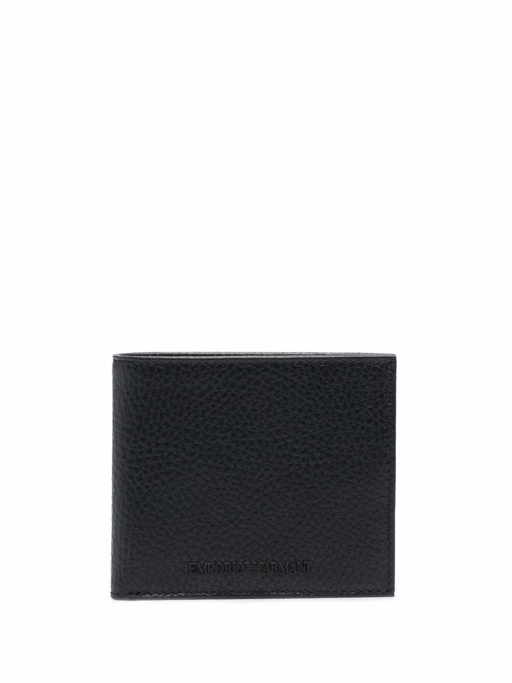 Emporio Armani 对折皮质钱包 - 黑色