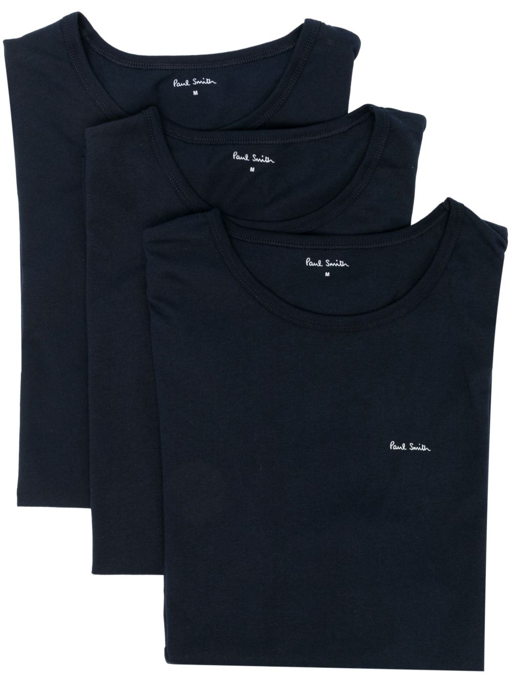 Paul Smith logo印花棉T恤（三件装） - 蓝色