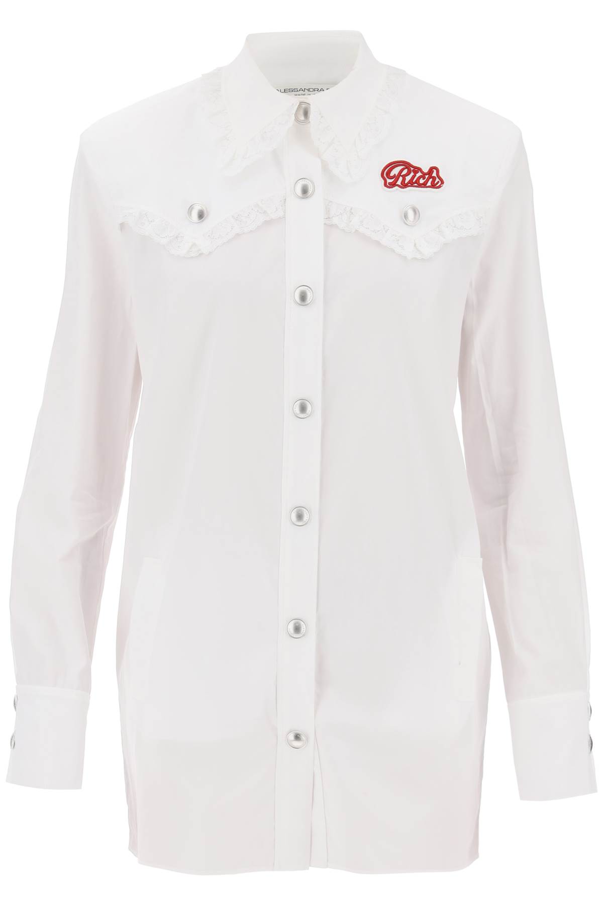 Alessandra Rich White Poplin Shirt Dress