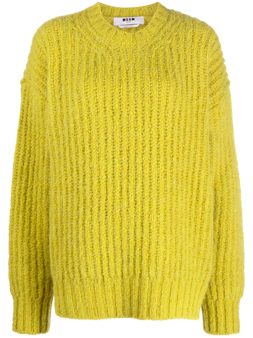 MSGM 粗针织圆领毛衣 - 黄色