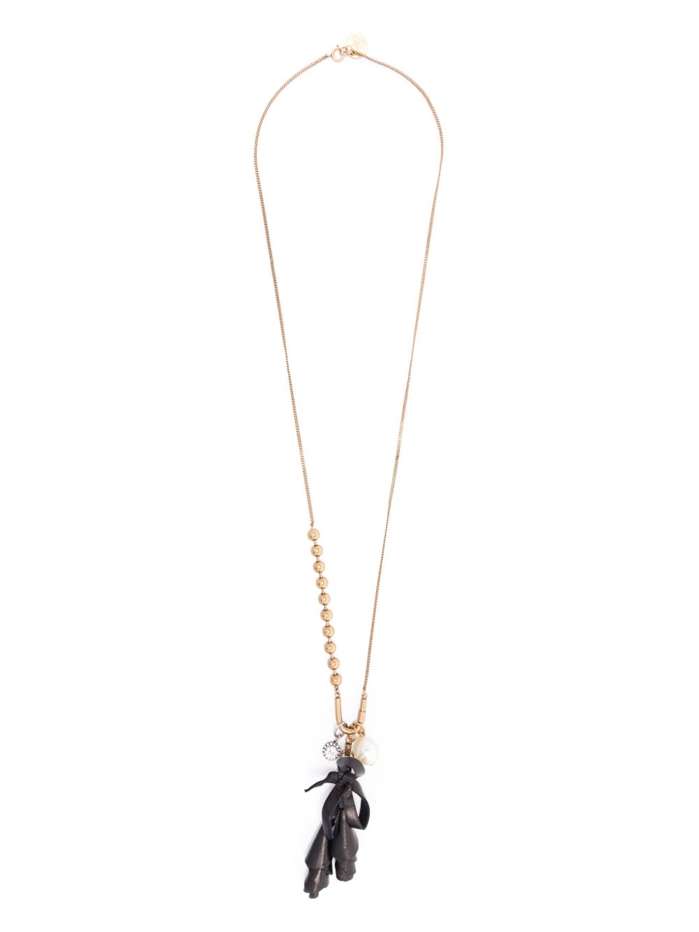 Ermanno Scervino 蝴蝶结珍珠项链 - 金色