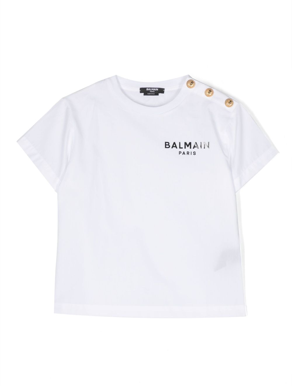 Balmain Kids logo印花棉T恤 - 白色