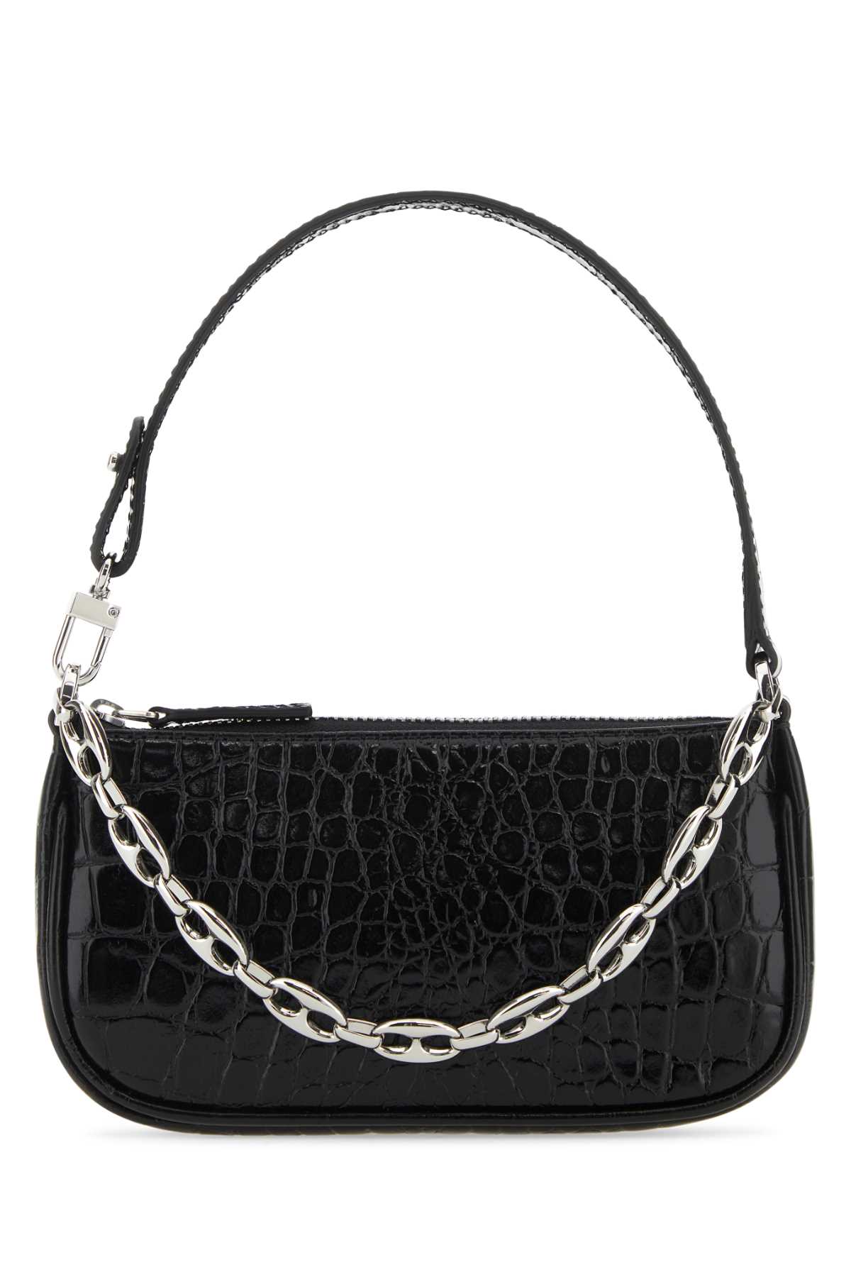 BY FAR Black Leather Mini Rachel Handbag